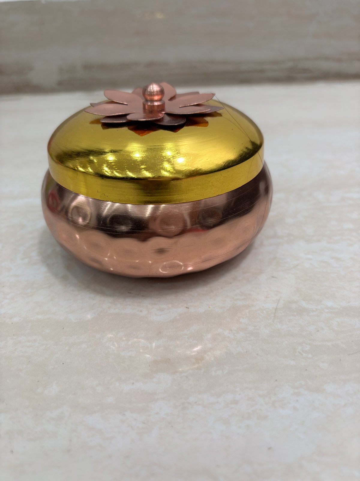 Decorative brass storage container