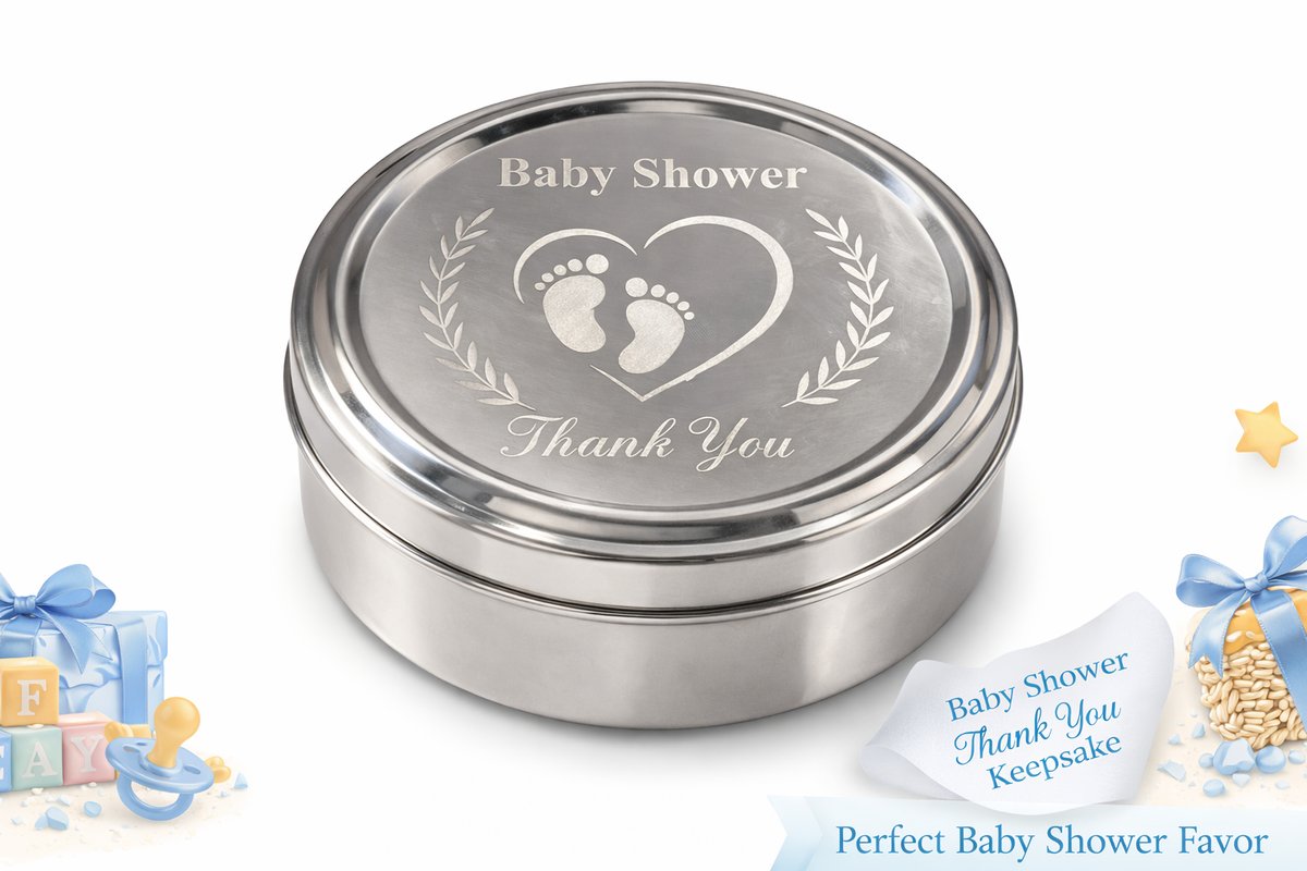 Baby shower theme based steel carry box 5 inch